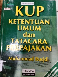 Image of KUP KETENTUAN UMUM DAN TATACARA PERPAJAKAN